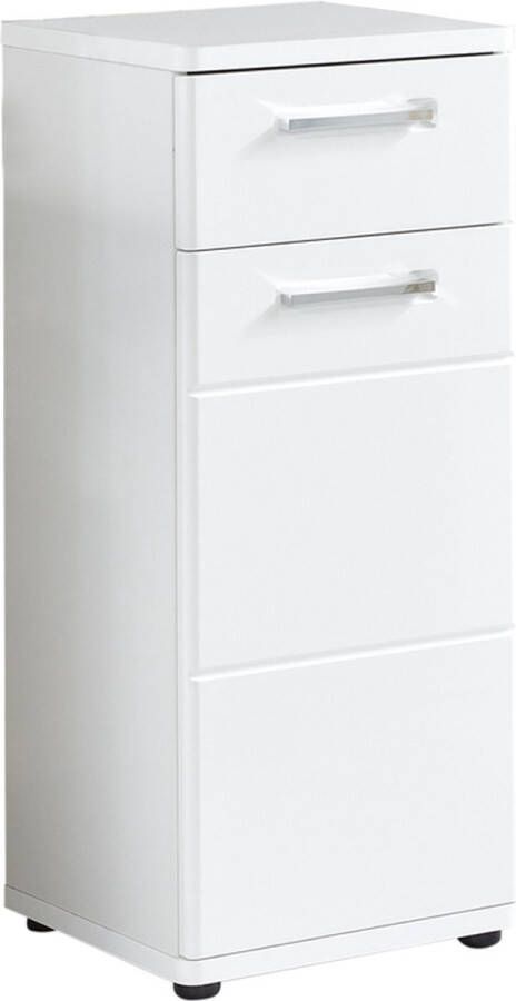 Trendteam smart living Badkamercommode commode kast Monte 37 x 87 x 34 cm front: grijs mat corpus: grijs melamine met veel opbergruimte - Foto 4