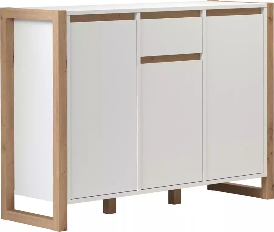 Trendteam smart living Dakota dressoir 3TR 1SK wit ambachtelijk eiken afmetingen (gemonteerd B x H x D): 113 x 86 x 40 cm