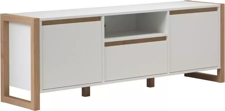Trendteam smart living Dakota tv-meubel wit ambachtelijk eikenhout afmetingen (gemonteerd B x H x D): 150 x 56 x 40 cm - Foto 2