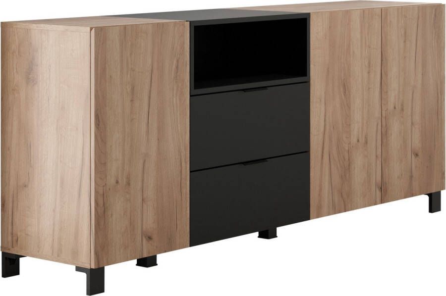 Trendmeubel trendteam smart living dressoir kraft tabak eiken zwart 185 x 78 x 40 cm - Foto 2