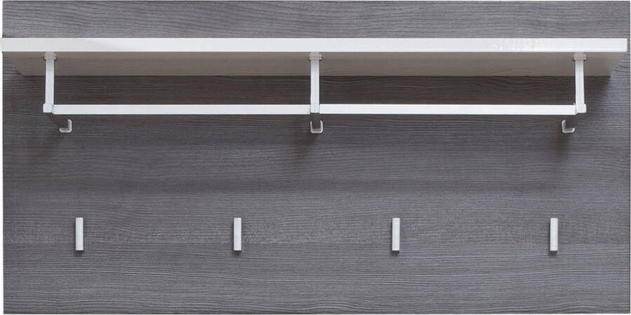 Trendteam smart living garderobe Gardrobenpaneel Line 80 x 40 x 28 cm front: wit hoogglans corpus: Sardegna rookzilver melamine met plank - Foto 2