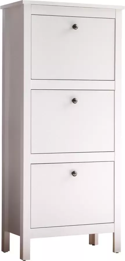Trendteam smart living garderobe schoenenkast schoenenkist schoenenkipper Ole 55 x 126 x 29 cm in wit met veel opbergruimte - Foto 2