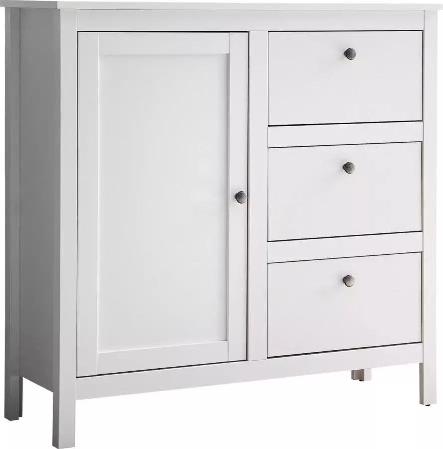 Trendteam smart living garderobekast dressoir Ole 96 x 98 x 35 cm in wit met veel opbergruimte