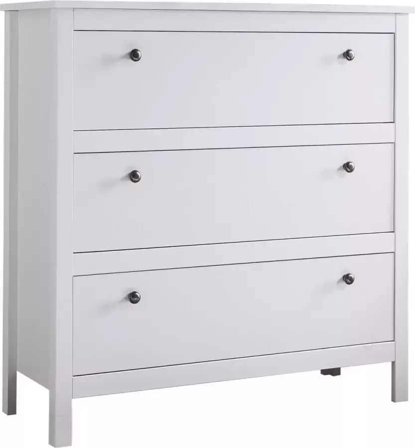 Trendteam smart living garderobekast ladekast Ole 92 x 98 x 35 cm in wit met lade en veel opbergruimte