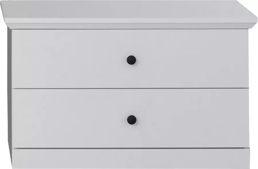 Trendteam smart living Garderobe kast schoenenkast zitbank Baxter 81 x 49 x 41 cm in wit decor in landelijke stijl