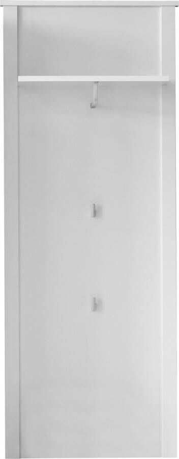 Trendteam smart living Garderobepaneel Ole 55 x 147 x 26 cm in wit met plank kledingstang en twee kledinghaken - Foto 2