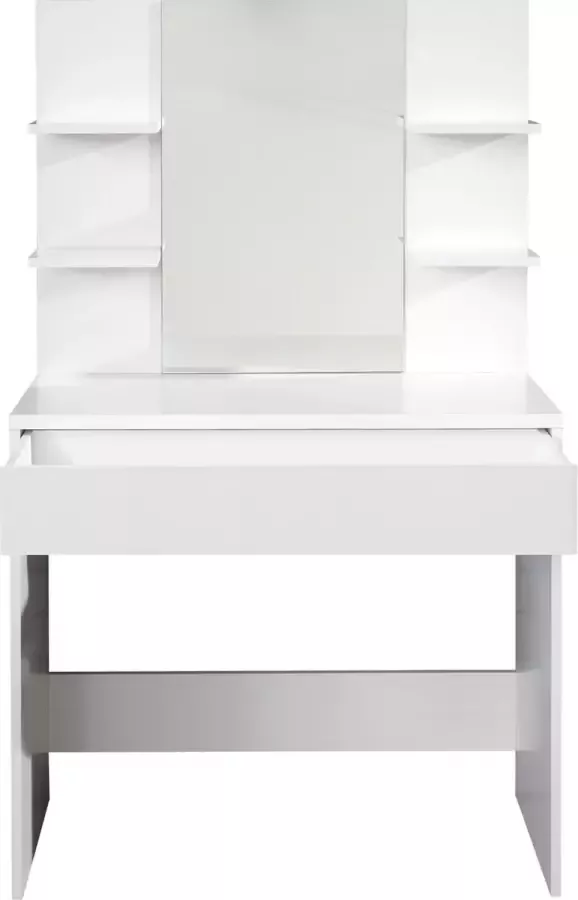 Trendteam smart living jeugdkamer_kinderkamer make-up tafel kaptafel make-uptafel Basix 85 x 140 x 40 cm wit met veel opbergruimte - Foto 2