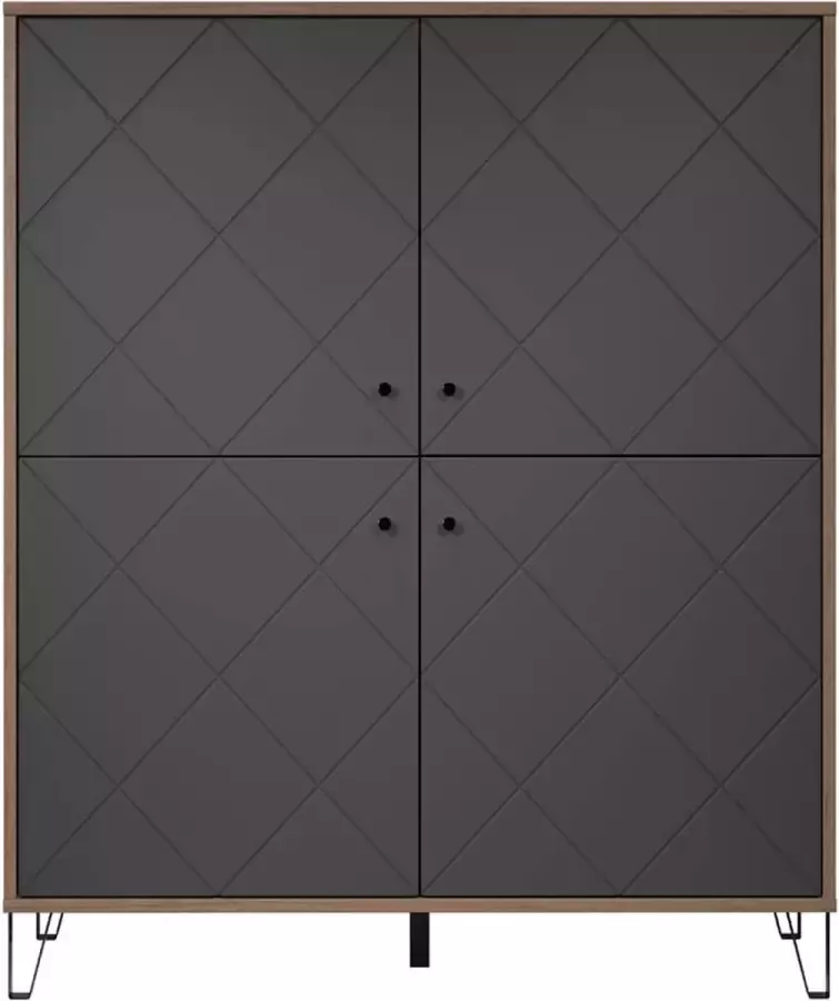 Trendteam smart living Montez Highboard eiken-grafiet 123 x 136 x 40 cm - Foto 3