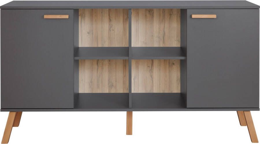 Trendteam smart living Sideboard hout wit massief beuken 160 x 86 x 42 cm - Foto 3