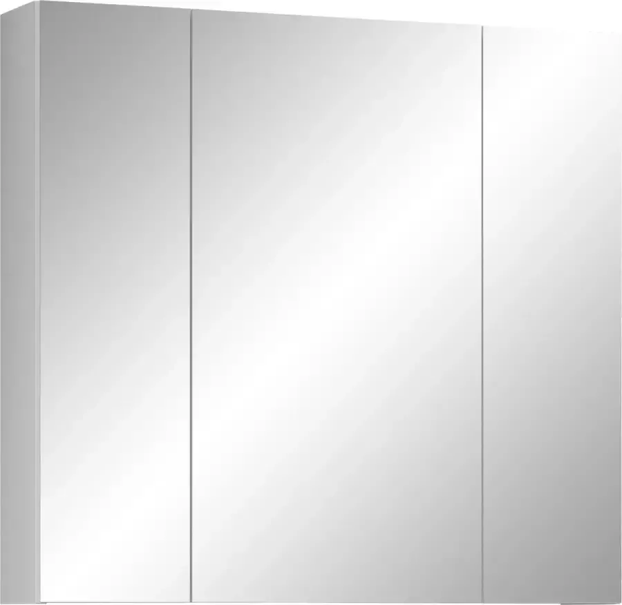 Trendteam smart living spiegelkast hout front: wit hoogglans Body: gerookt zilver 80 x 63 x 16 cm