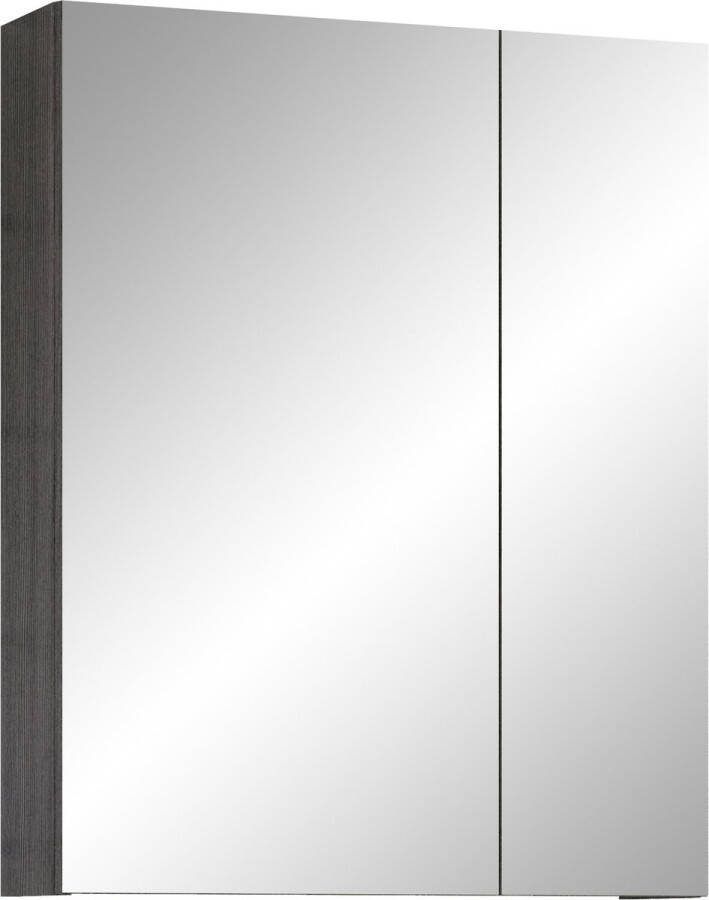Trendteam smart living Spiegelkast hout voorkant: wit hoogglans corpus: rookzilver 60 x 75 x 16 cm