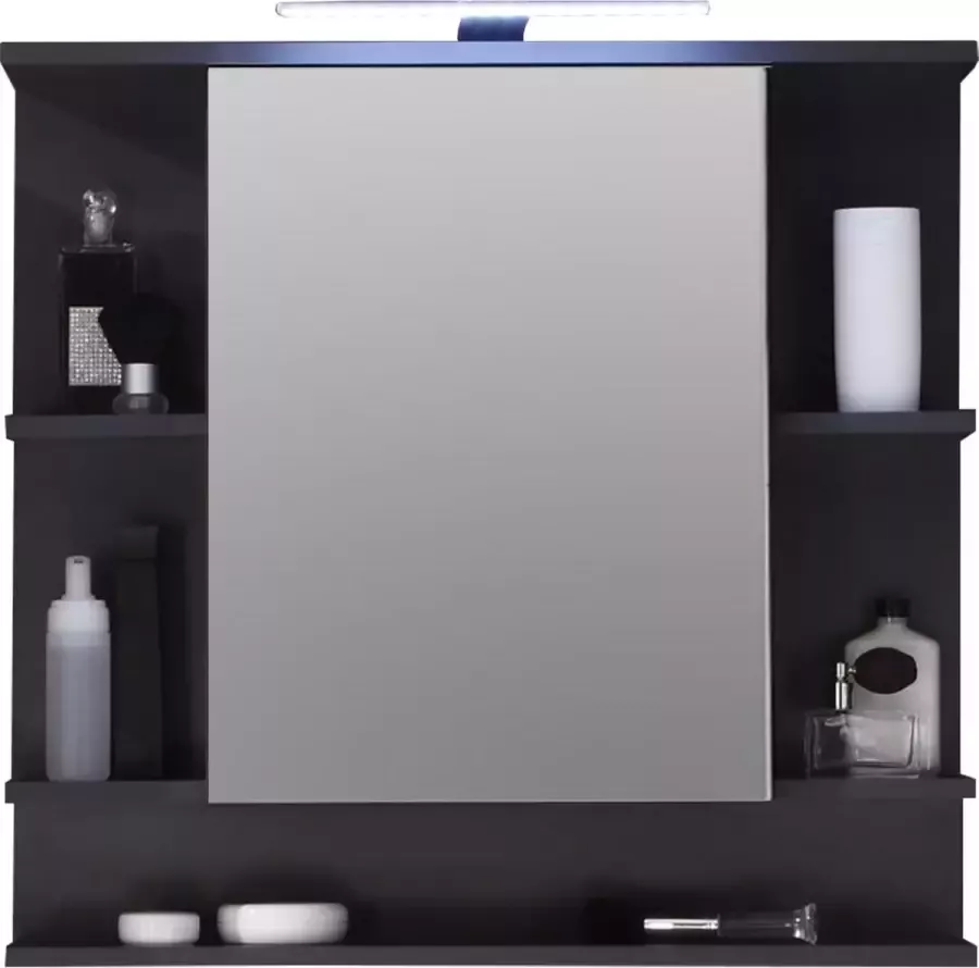 Trendteam smart living Spiegelkast Tetis in grafietgrijs badkamermeubel incl. verlichting 72 x 76 cm