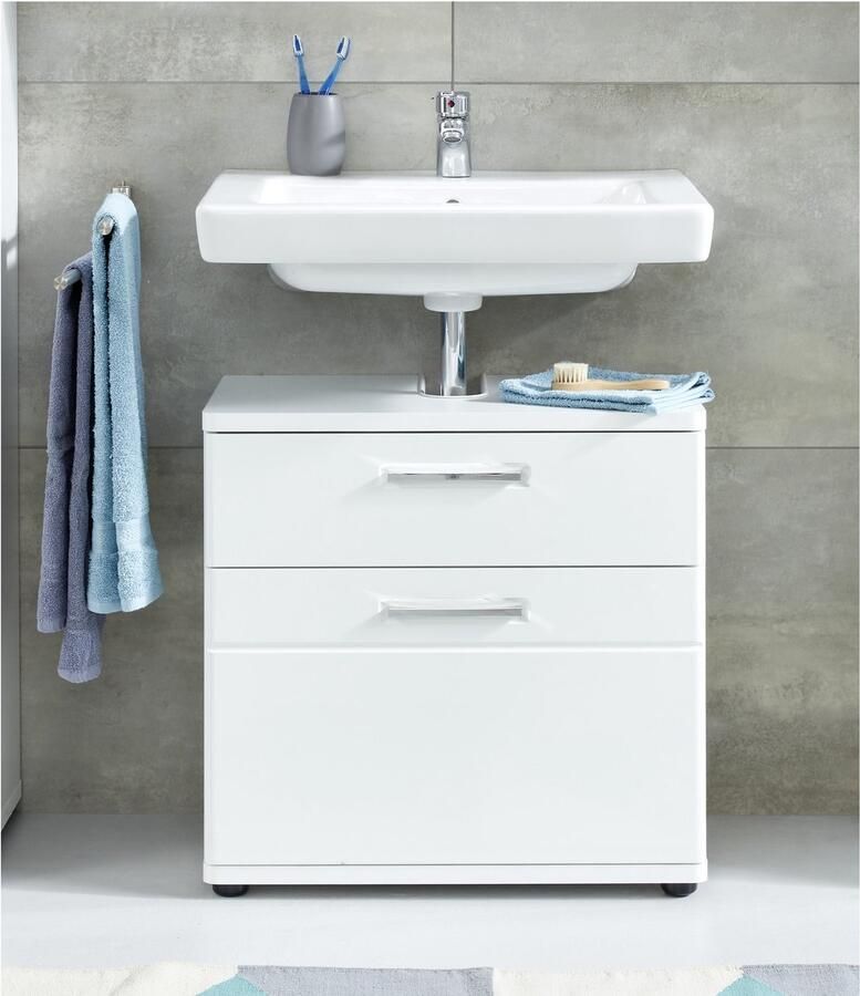 Trendteam smart living badkamermeubel Monte 60 x 58 x 38 cm front: grijs mat romp: grijs melamine met veel opbergruimte