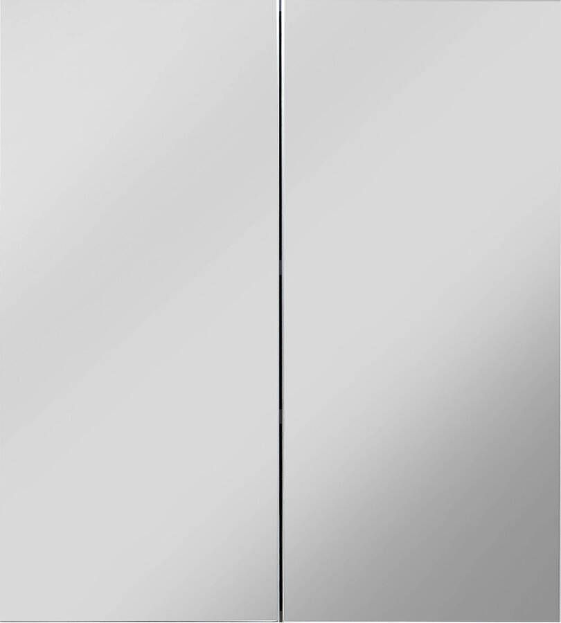 Trendteam smart living Badkamer spiegelkast Skin 60 x 67 x 18 cm front spiegelglas corpus wit melamine met veel opbergruimte 60 x 67 x 18 cm (B x H x D)