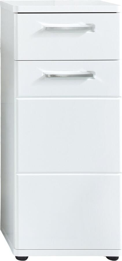 Trendteam smart living Badkamercommode commode kast Monte 37 x 87 x 34 cm front: grijs mat corpus: grijs melamine met veel opbergruimte - Foto 3