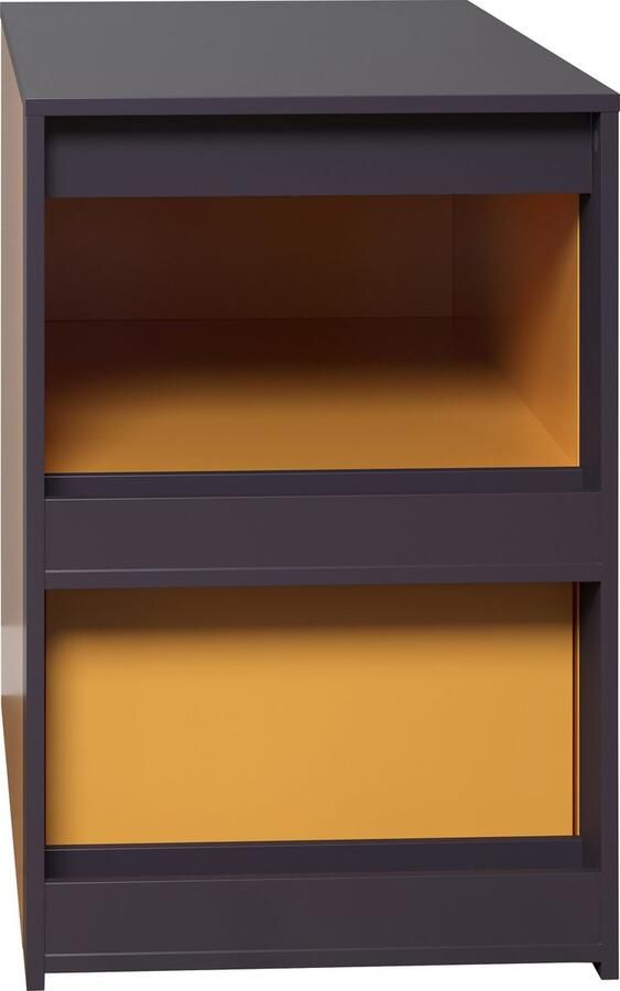 Hioshop Solution bureau uittrekbare lade met opslagruimte Geel blauw.