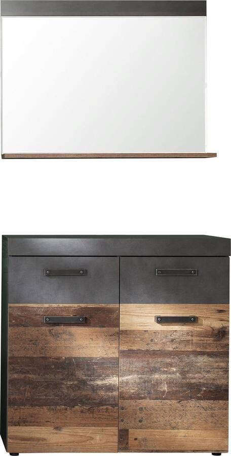 Trendteam Commode en spiegel Indy-reeks Old Wood-decor