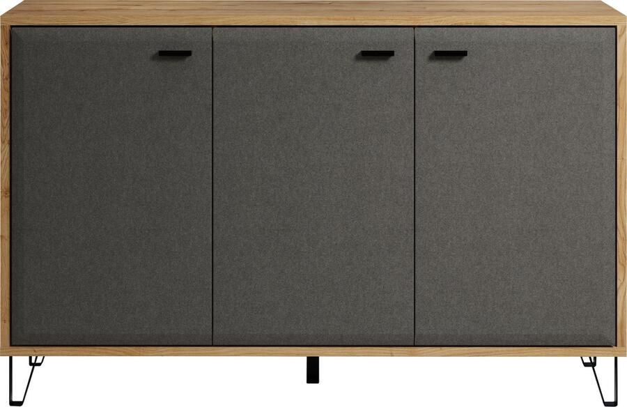 Trendteam smart living Blanshe dressoir afgeleid houtproduct vilt donkergrijs eiken Navarra 46 x 90 x 42 cm - Foto 2