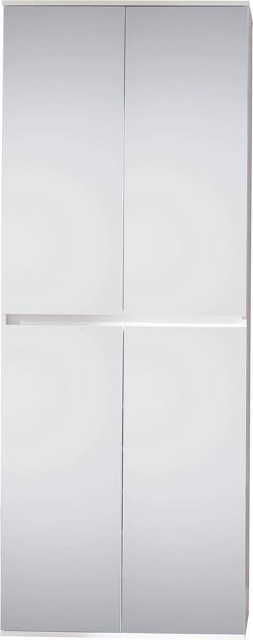 Trendteam smart living Garderobekast kast Mirror 74 x 191 x 34 cm in body en front wit melamine afzetting spiegel met veel opbergruimte - Foto 2