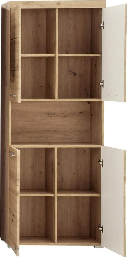 Trendteam smart living Amanda hoge badkamerkast 73 x 190 x 31 cm in eikenhout met open vak en veel opbergruimte