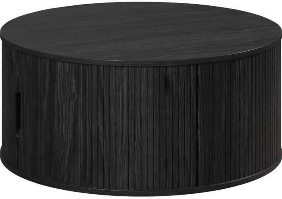 Trendteam Salontafel Rond MDF Zwart Essential Diameter 80 cm Hoogte 36 cm RONIN