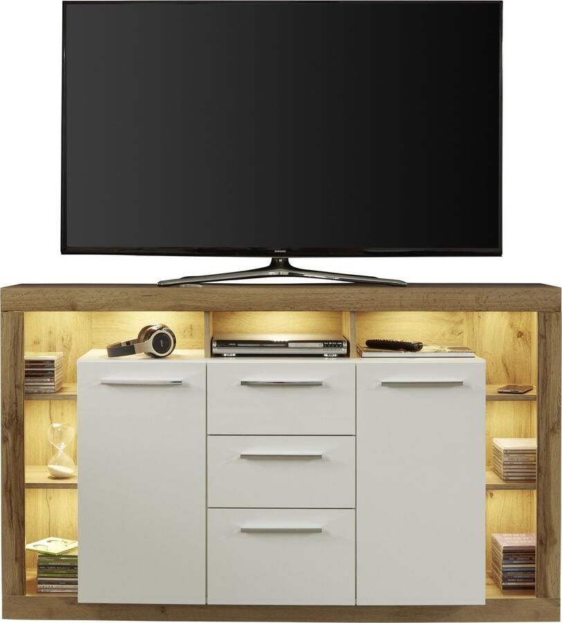 Trendteam tv-meubelset Rock 150 x 40 x 90 cm Wotan Oak White-design - Foto 2