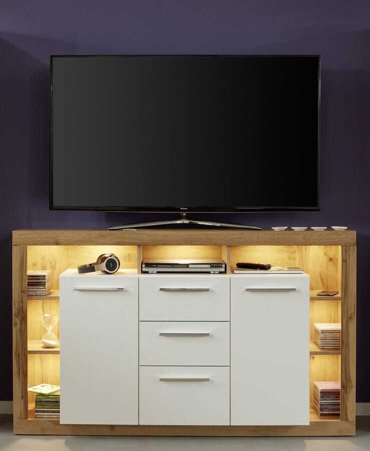 Trendteam tv-meubelset Rock 150 x 40 x 90 cm Wotan Oak White-design - Foto 1