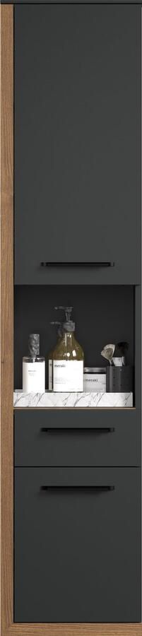 Hioshop Synnax kolomkast wandmontage 1 groot deur 1 klein deur 1