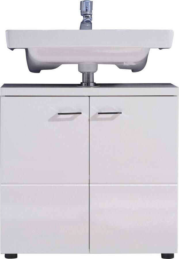 Trendteam smart living 132030101 Badkamerwastafelonderkast onderkast kast Nightlife 65 x 63 x 35 cm hoogglans Wit met veel opbergruimte Wit hoogglans - Foto 4