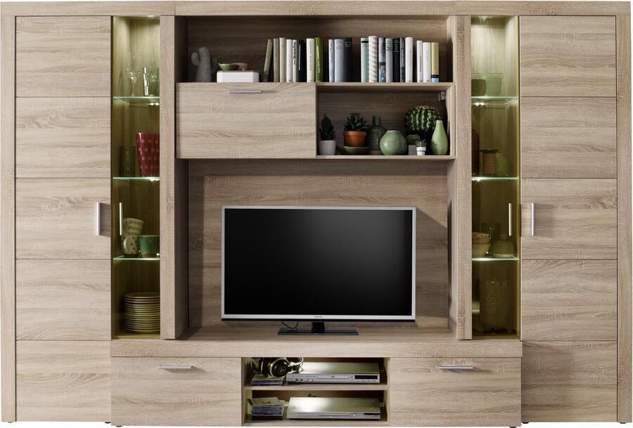 Trendteam Woonkamerset Mondeo 291 x 41 x 197 cm Inclusief verlichting Sägerau Oak - Foto 2