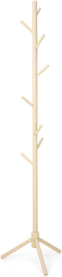 Trendy Meije Kapstok Staande kapstok Hout Kapstok Staand Garderoberek 9 Haken 180 cm Beige
