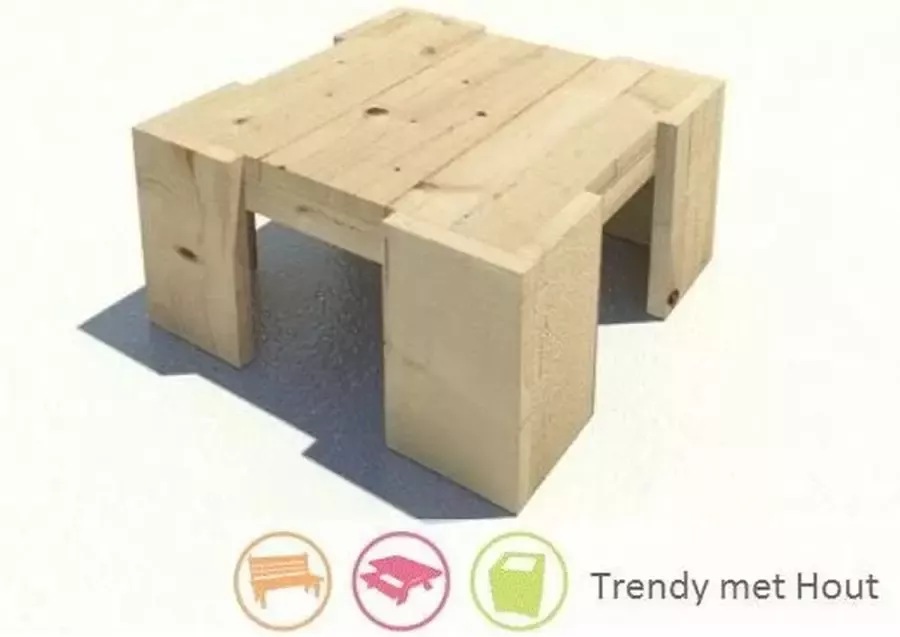 Trendy met Hout Steigerhouten salontafel Jarno