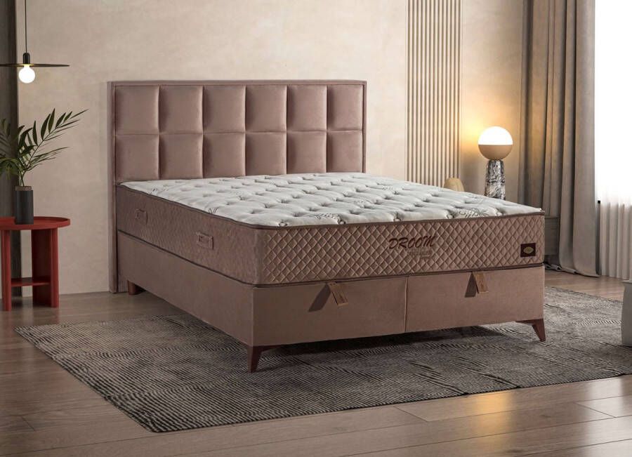 Trendybedding Compleet Boxspring met opbergruimte Droom- Beige 140x200cm