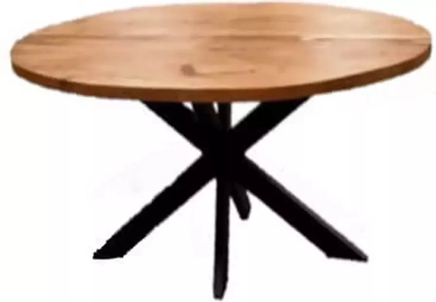 Trendybywave Eettafel houten tafel Ø 120 cm metaal onderstel Hcm