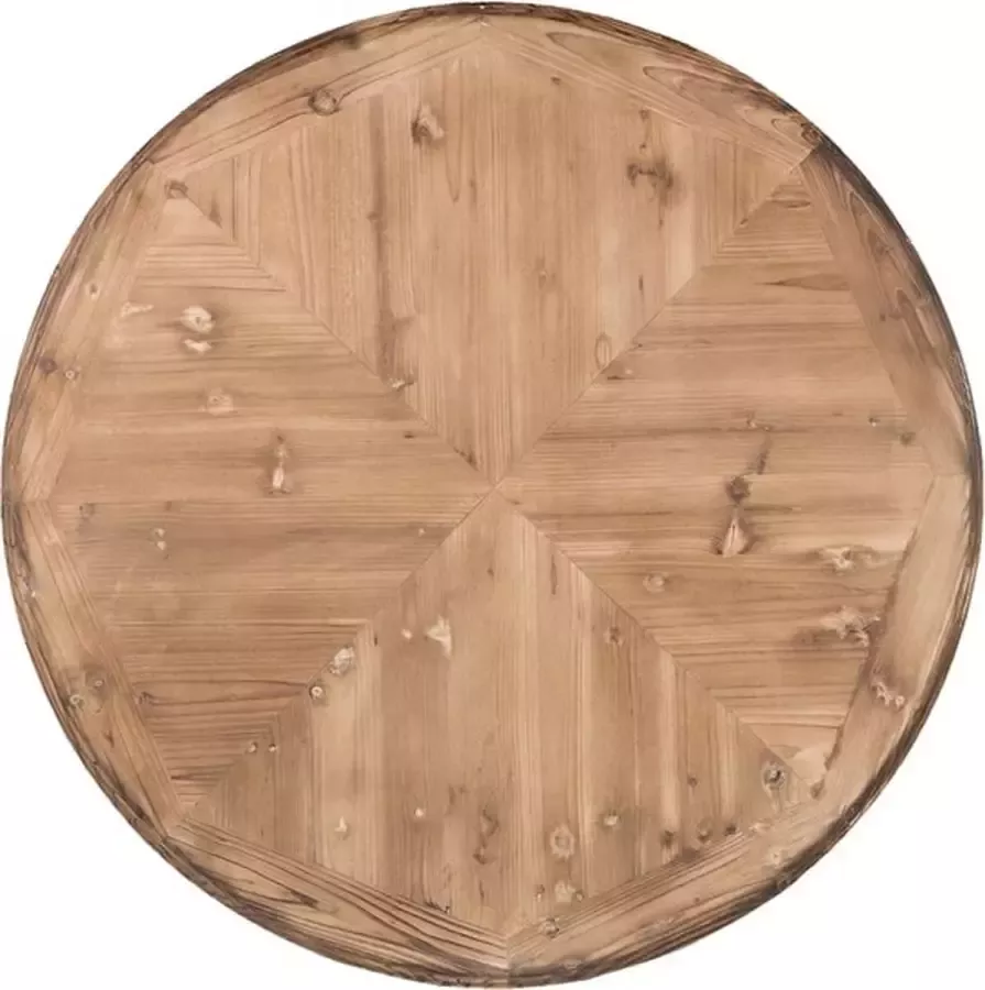 Trendybywave Eettafel Rond Ø 120*85 cm Bruin Hout Rond Krullen Eetkamertafel Tafel