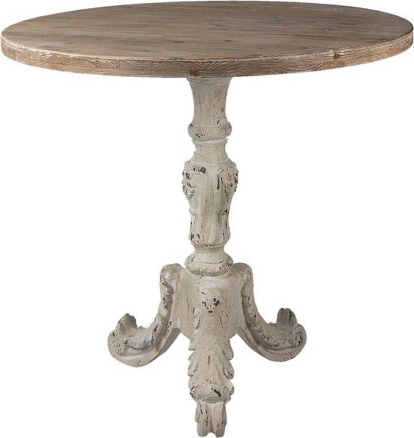 Trendybywave Eettafel Rond Ø 90*86 cm Bruin Wit Hout Rond Eetkamertafel Tafel