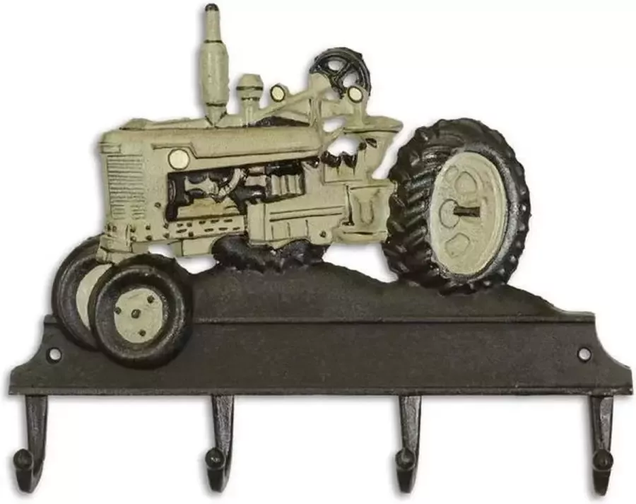 Kapstok Gietijzeren grijze tractor 4 haken