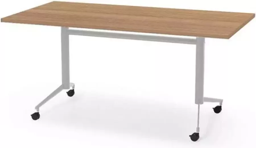 Professionele Klaptafel inklapbare tafel vergadertafel 160 x 80 cm blad havana aluminium onderstel eenvoudig zelf te monteren voor kantoor