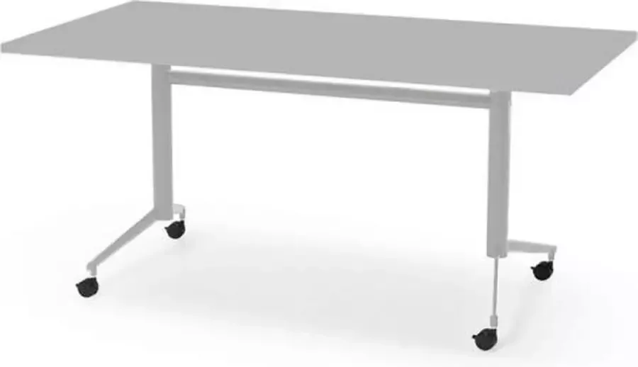 Professionele Klaptafel inklapbare tafel vergadertafel 160 x 80 cm blad lichtgrijs aluminium onderstel eenvoudig zelf te monteren voor kantoor