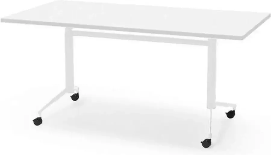 Professionele Klaptafel inklapbare tafel vergadertafel 160 x 80 cm blad wit onderstel eenvoudig zelf te monteren voor kantoor