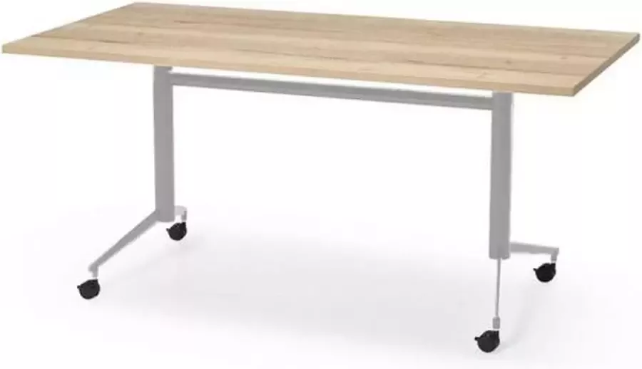 Professionele Klaptafel inklapbare tafel vergadertafel 180 x 80 cm blad natuur eiken aluminium onderstel eenvoudig zelf te monteren voor kantoor