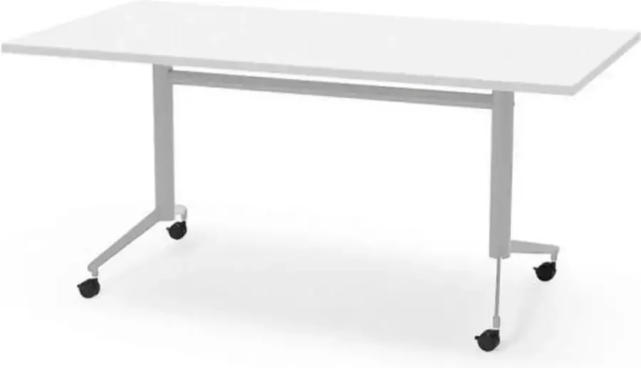 Professionele Klaptafel inklapbare tafel vergadertafel 180 x 80 cm blad wit aluminium onderstel eenvoudig zelf te monteren voor kantoor