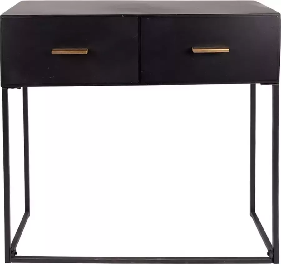 Trendybywave Sidetable 80x33x80 cm Zwart Ijzer Rechthoek Wandtafel Haltafel Console Tafel