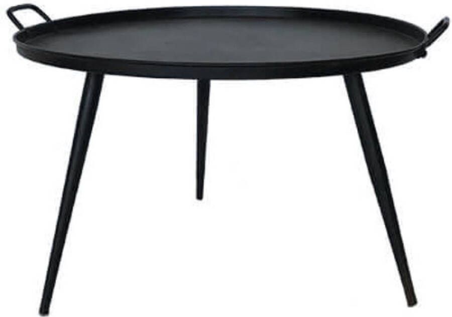 Trendybywave Tafel bijzettafel ijzeren tafel 3 poot tafelblad met handvaten rond 60cm