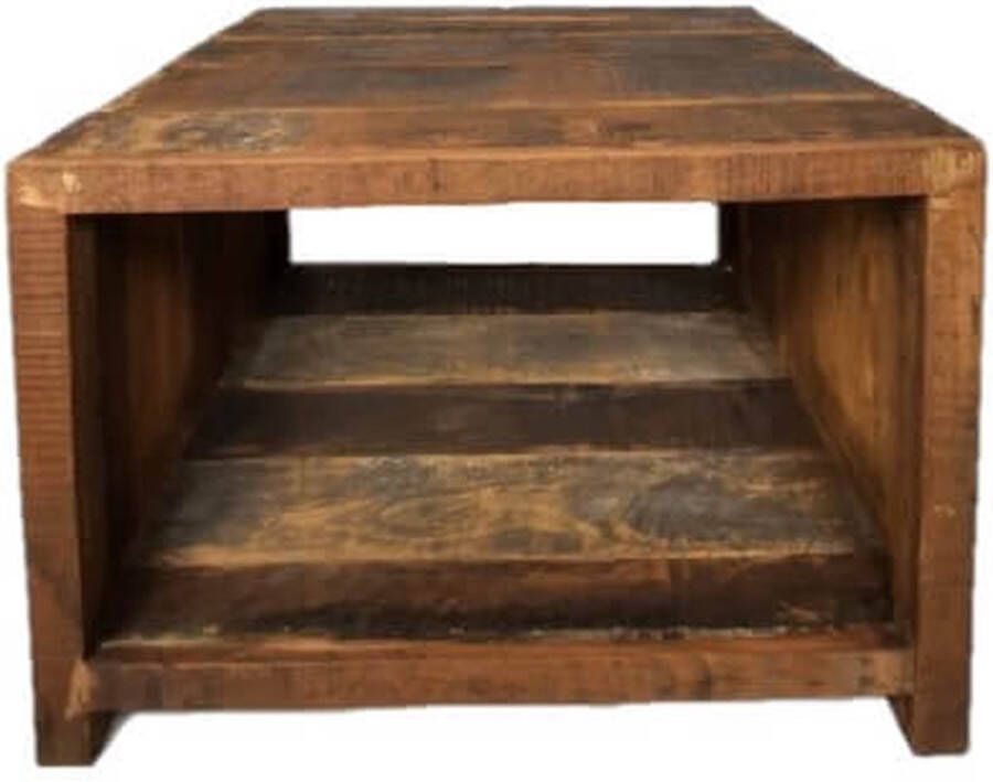 Trendybywave Tafel salontafel robuust oud hout 60x60 cm H46cm By Mooss