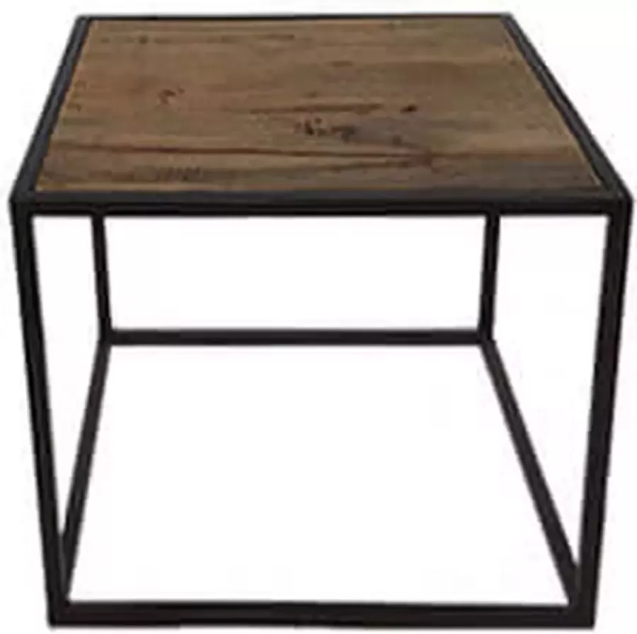 By Mooss Tafel vierkanten tafel hout blad bijzettafel Trendy H40cm