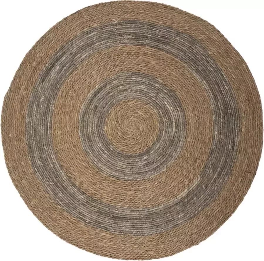 Trendybywave Vloerkleed Ø 120 cm Bruin Zeegras Rond Tapijt Wandkleed Wandtapijt
