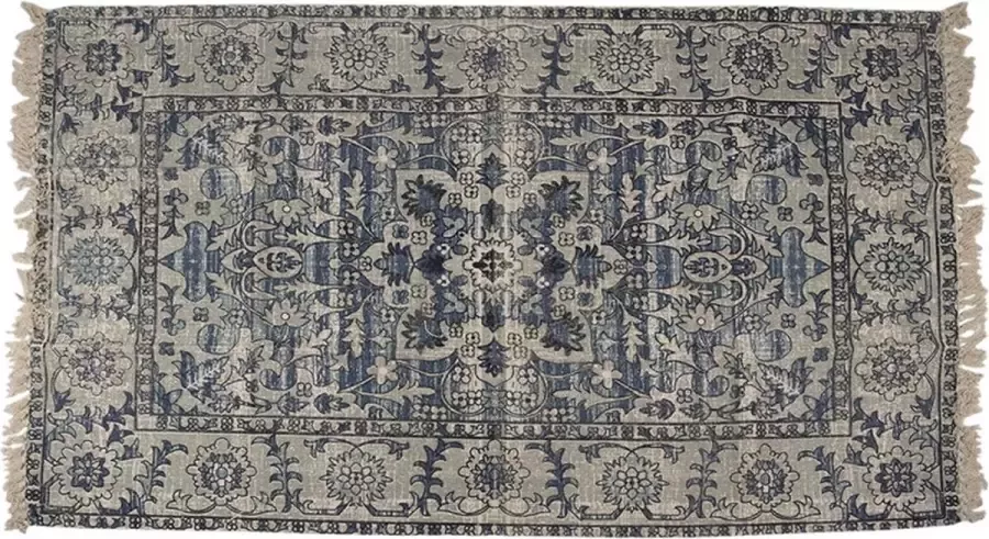 Trendybywave Vloerkleed 140*200 cm Blauw Grijs Katoen Rechthoek Tapijt Wandkleed Wandtapijt