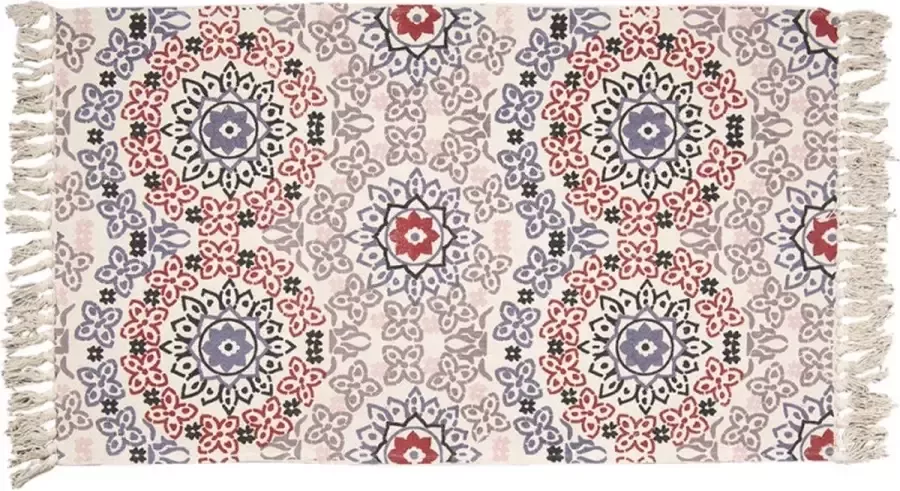 Trendybywave Vloerkleed 140*200 cm Blauw Rood Katoen Rechthoek Tapijt Wandkleed Wandtapijt