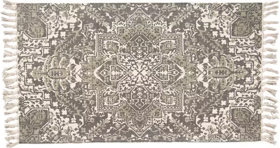 Trendybywave Vloerkleed 140*200 cm Grijs Groen Katoen Rechthoek Tapijt Wandkleed Wandtapijt